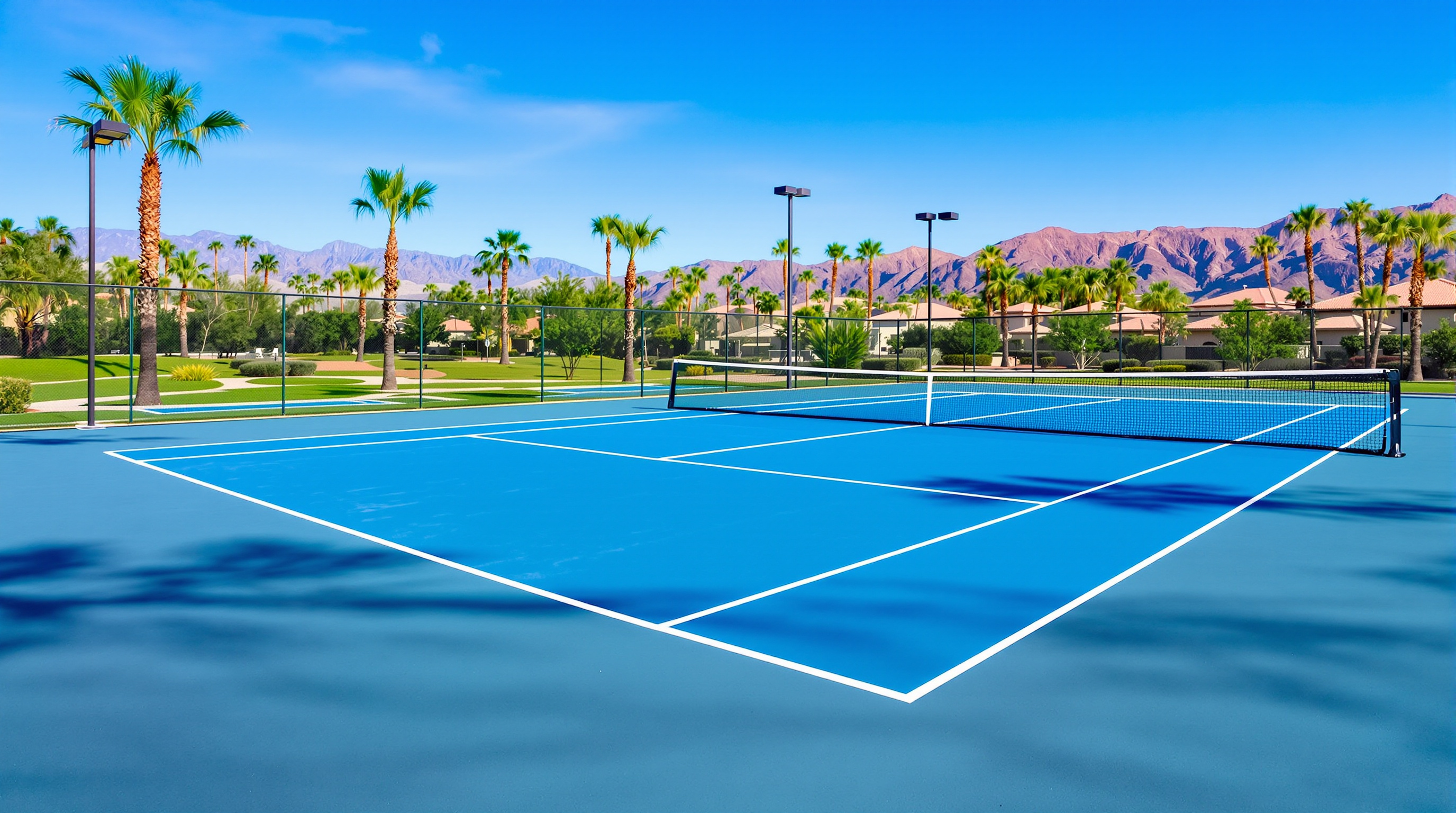 Professional tennis courts at a Coachella Valley country club